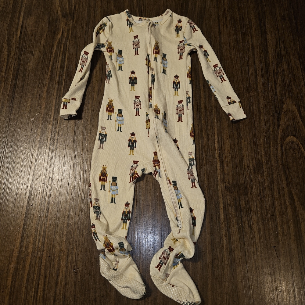 Charming Nutcracker Kids Footie Pajamas - Cream